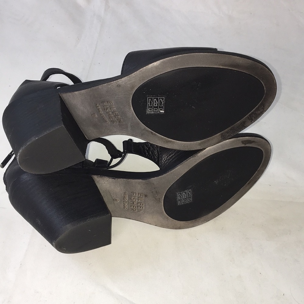 EILEEN FISHER Lou Block Heel Sandal Shoes Zip Back - Picture 12 of 12